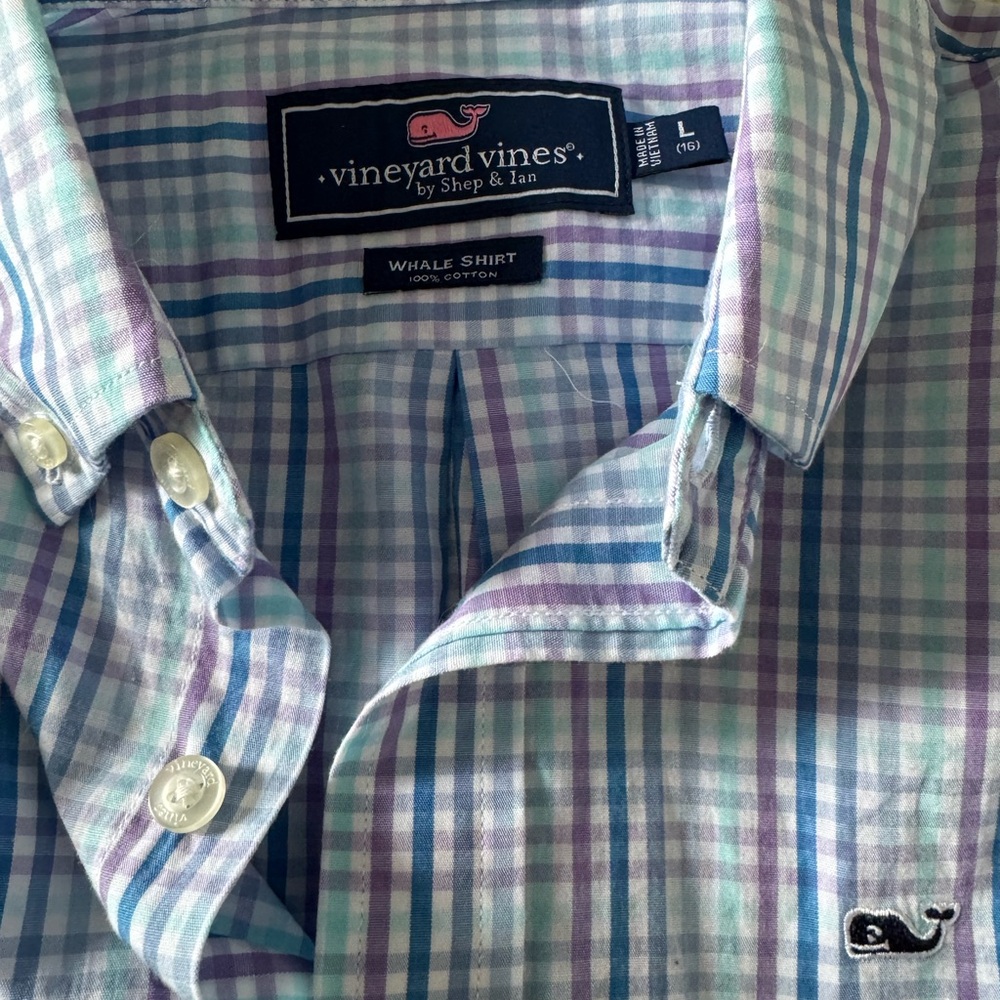 Boys Plaid Shirt - Blue and purple